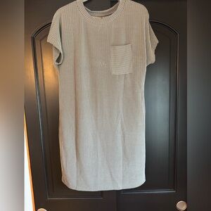 Striped Gray Short Sleeve Dress